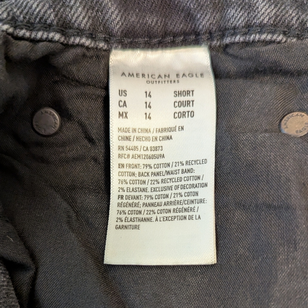 American Eagle Black Strigid High-Waisted Stovepipe Jean - New With Tags - Picture 8 of 9